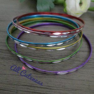 🎀 90's Colorful Thin Bangle Bracelets